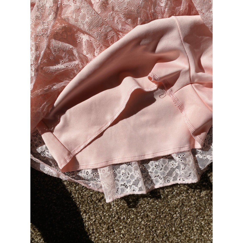 Lace Ruffle Low Rise Pink Mini Skort Skirt Medium Ballet Coquette Femme Bratz - Picture 4 of 5